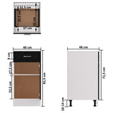 Drawer Bottom Cabinet Lyon Black 40x46x81.5 cm Engineered Wood - Extra Image