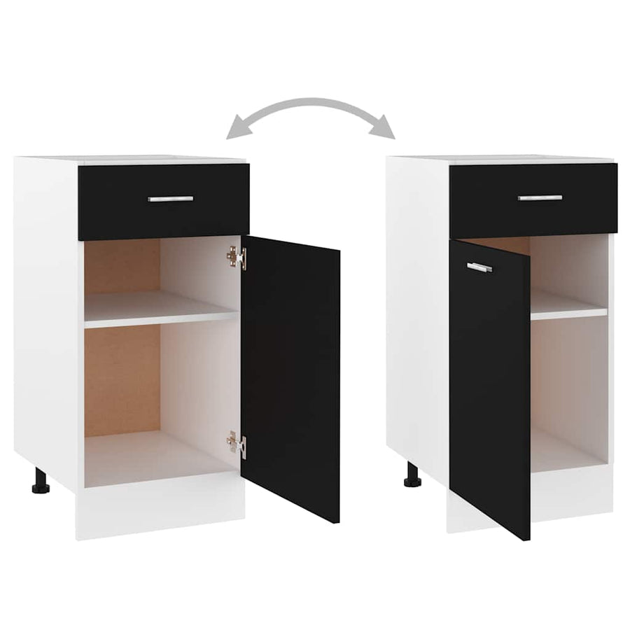 Drawer Bottom Cabinet Lyon Black 40x46x81.5 cm Engineered Wood