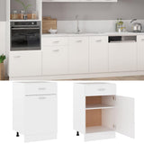 Drawer Bottom Cabinet Lyon White 50x46x81.5 cm Engineered Wood - Front View