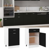 Drawer Bottom Cabinet Lyon Black 50x46x81.5 cm Engineered Wood - Front View