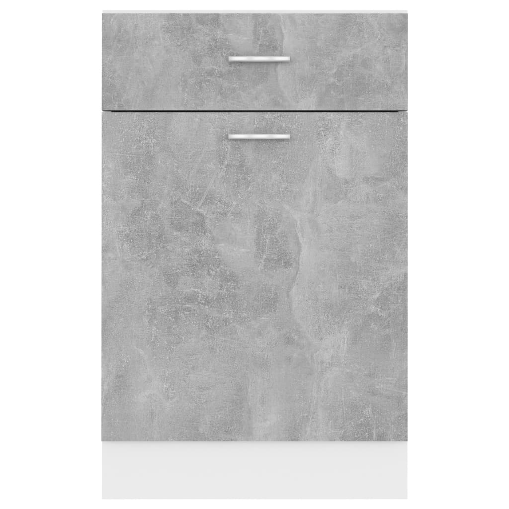 Drawer Bottom Cabinet Lyon Concrete Grey 50x46x81.5 cm Engineered Wood
