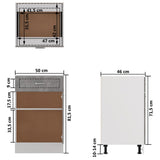 Drawer Bottom Cabinet Lyon Concrete Grey 50x46x81.5 cm Engineered Wood