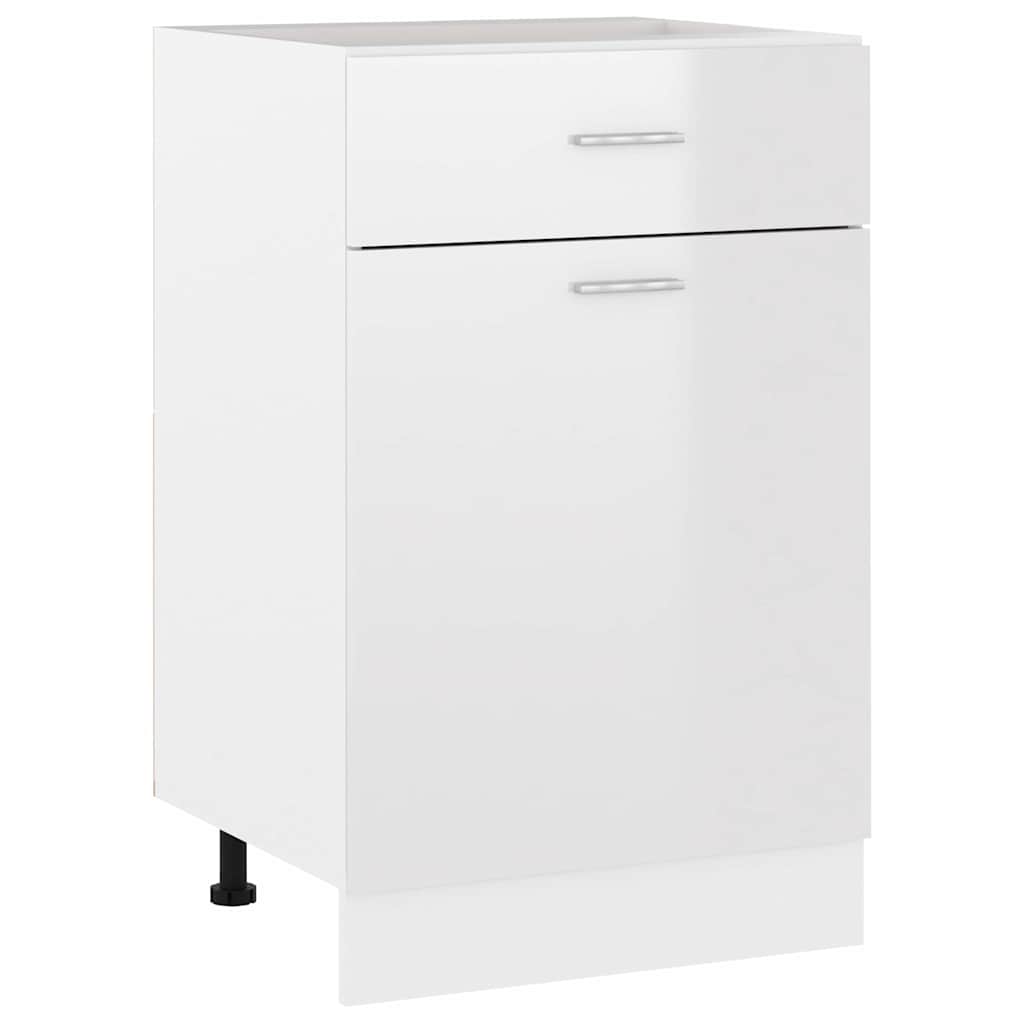 Drawer Bottom Cabinet Lyon High Gloss White 50x46x81.5 cm Engineered Wood