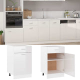Drawer Bottom Cabinet Lyon High Gloss White 50x46x81.5 cm Engineered Wood - Front View