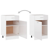 Drawer Bottom Cabinet Lyon High Gloss White 50x46x81.5 cm Engineered Wood - Rear View