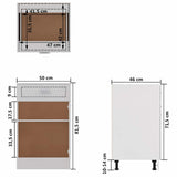 Drawer Bottom Cabinet Lyon High Gloss White 50x46x81.5 cm Engineered Wood - Extra Image