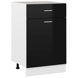Drawer Bottom Cabinet Lyon High Gloss Black 50x46x81.5 cm Engineered Wood