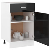 Drawer Bottom Cabinet Lyon High Gloss Black 50x46x81.5 cm Engineered Wood