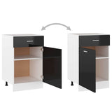 Drawer Bottom Cabinet Lyon High Gloss Black 50x46x81.5 cm Engineered Wood - Rear View
