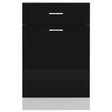 Drawer Bottom Cabinet Lyon High Gloss Black 50x46x81.5 cm Engineered Wood - Close-Up Angle
