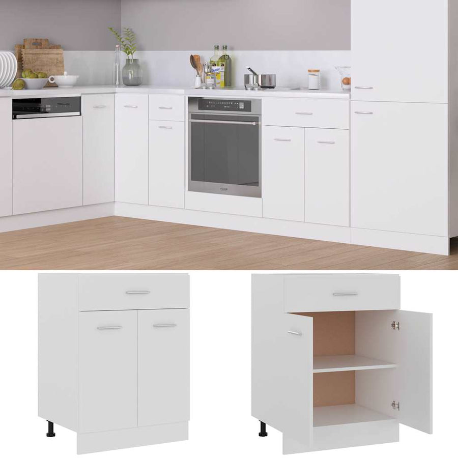 Drawer Bottom Cabinet Lyon White 60x46x81.5 cm Engineered Wood