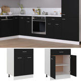 Drawer Bottom Cabinet Lyon Black 60x46x81.5 cm Engineered Wood - Front View