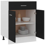 Drawer Bottom Cabinet Lyon Black 60x46x81.5 cm Engineered Wood - Side View