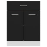 Drawer Bottom Cabinet Lyon Black 60x46x81.5 cm Engineered Wood - 45-Degree Angle