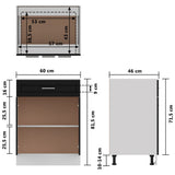 Drawer Bottom Cabinet Lyon Black 60x46x81.5 cm Engineered Wood