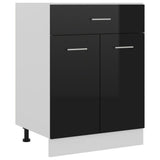 Drawer Bottom Cabinet Lyon High Gloss Black 60x46x81.5 cm Engineered Wood