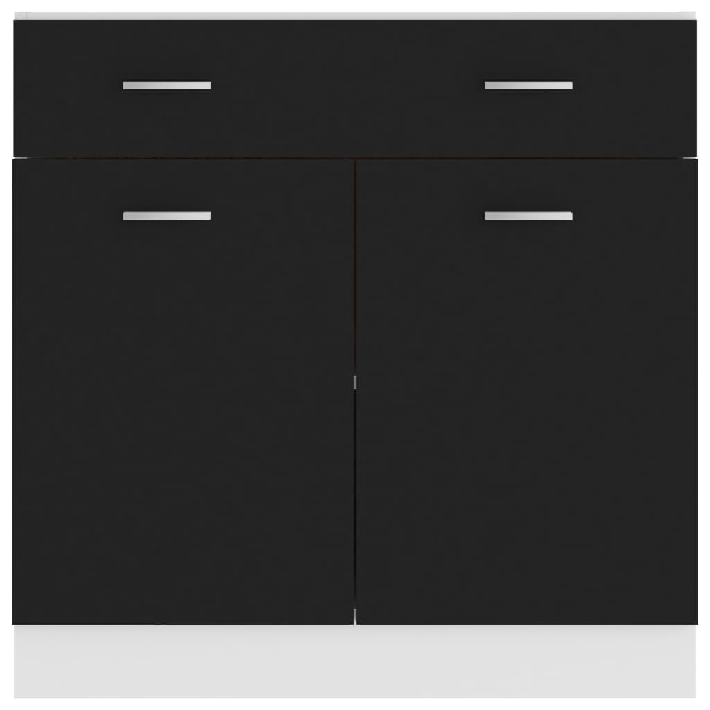 Drawer Bottom Cabinet Lyon Black 80x46x81.5 cm Engineered Wood