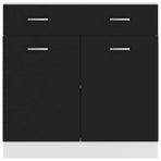 Drawer Bottom Cabinet Lyon Black 80x46x81.5 cm Engineered Wood