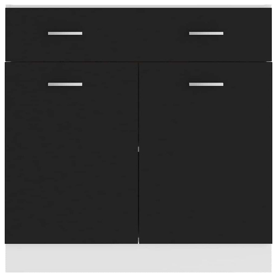 Drawer Bottom Cabinet Lyon Black 80x46x81.5 cm Engineered Wood