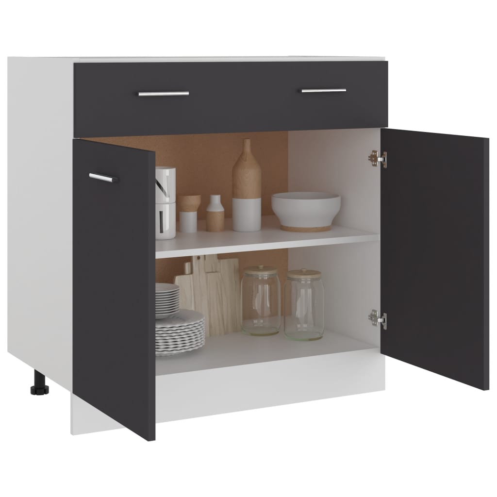 Drawer Bottom Cabinet Lyon Grey 80x46x81.5 cm Engineered Wood