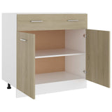Drawer Bottom Cabinet Sonoma Oak 80x46x81.5 cm Engineered Wood - 45-Degree Angle