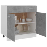 Drawer Bottom Cabinet Concrete Grey 80x46x81.5 cm Engineered Wood