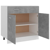 Drawer Bottom Cabinet Concrete Grey 80x46x81.5 cm Engineered Wood - 45-Degree Angle