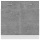Drawer Bottom Cabinet Concrete Grey 80x46x81.5 cm Engineered Wood - Rear View