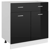 Drawer Bottom Cabinet Lyon High Gloss Black 80x46x81.5 cm Engineered Wood