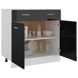 Drawer Bottom Cabinet Lyon High Gloss Black 80x46x81.5 cm Engineered Wood - Top-Down View