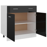 Drawer Bottom Cabinet Lyon High Gloss Black 80x46x81.5 cm Engineered Wood