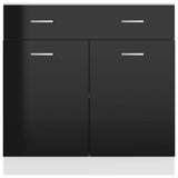 Drawer Bottom Cabinet Lyon High Gloss Black 80x46x81.5 cm Engineered Wood