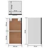 Hanging Cabinet Lyon Black 29.5x31x60 cm Engineered Wood