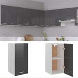 Hanging Cabinet Lyon High Gloss Grey 29.5x31x60 cm Engineered Wood - Front View