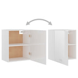 Hanging Cabinet Lyon High Gloss White 50x31x60 cm Engineered Wood - 45-Degree Angle