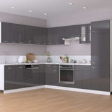Hanging Cabinet Lyon High Gloss Grey 50x31x60 cm Engineered Wood