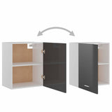 Hanging Cabinet Lyon High Gloss Grey 50x31x60 cm Engineered Wood - 45-Degree Angle