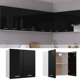 Hanging Cabinet Lyon High Gloss Black 60x31x60 cm Engineered Wood - Front View