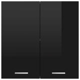 Hanging Cabinet Lyon High Gloss Black 60x31x60 cm Engineered Wood - 45-Degree Angle