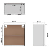 Hanging Cabinet Lyon High Gloss Black 60x31x60 cm Engineered Wood - Low Angle