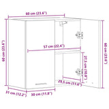 Hanging Cabinet Lyon High Gloss Black 60x31x60 cm Engineered Wood - Extra Image