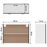 Hanging Cabinet Lyon Black 80x31x60 cm Engineered Wood - Extra Image