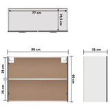 Hanging Cabinet Lyon Grey 80x31x60 cm Engineered Wood