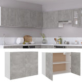 Hanging Cabinet Concrete Grey 80x31x60 cm Engineered Wood - Front View