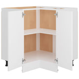 Corner Bottom Cabinet Lyon White 75.5x75.5x81.5 cm Engineered Wood - 45-Degree Angle