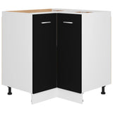 Corner Bottom Cabinet Lyon Black 75.5x75.5x81.5 cm Engineered Wood - Front View