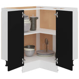 Corner Bottom Cabinet Lyon Black 75.5x75.5x81.5 cm Engineered Wood - Top-Down View