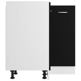 Corner Bottom Cabinet Lyon Black 75.5x75.5x81.5 cm Engineered Wood - Rear View