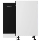 Corner Bottom Cabinet Lyon Black 75.5x75.5x81.5 cm Engineered Wood - Close-Up Angle