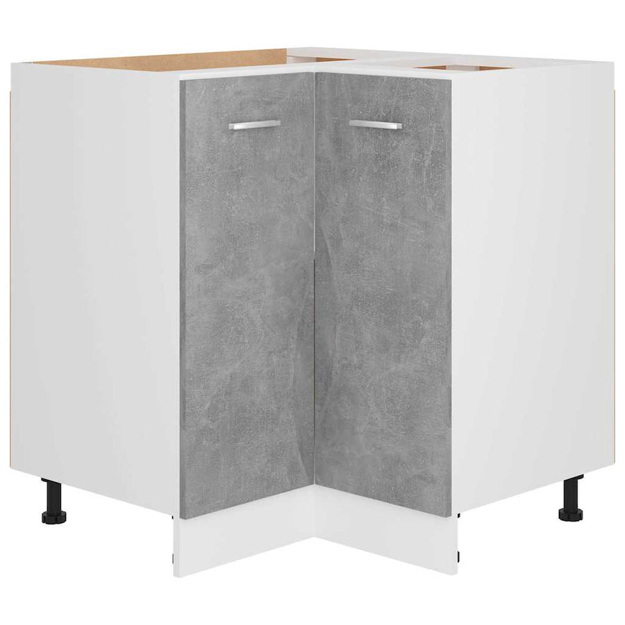 Corner Bottom Cabinet "Lyon" Concrete Grey 75.5x75.5x81.5 cm